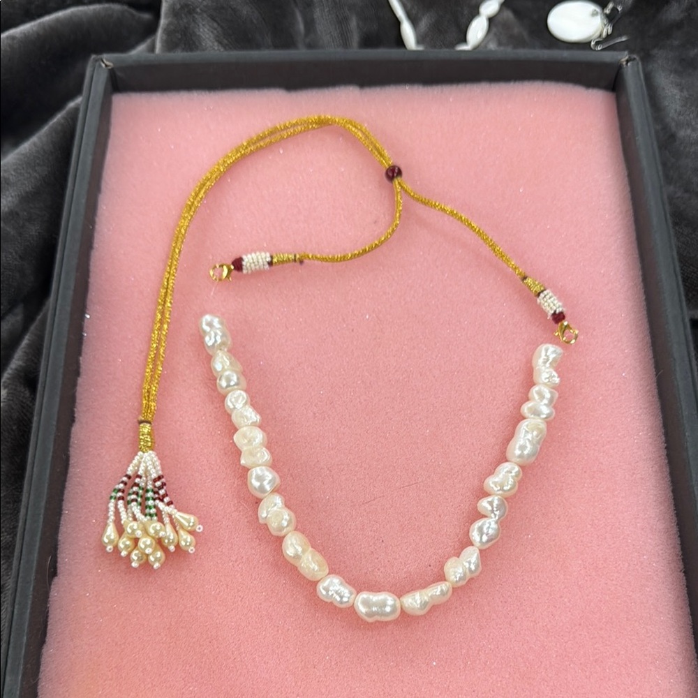 GENUINE WHITE BAROQUE TWINS PEARL BEADS EACH PEARL 10x15MM HOME MADE NECKLACE